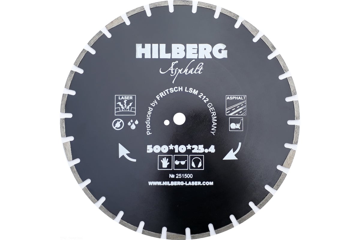 Диск алмазный отрезной Hard Materials Лазер асфальт (500x25.4x12 мм) Hilberg HM311