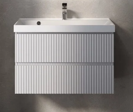 Тумба с раковиной AQUAme S1 80 см белый глянец