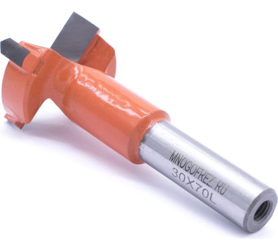 Сверло чашечное четырехзаходное по дереву FT120216L (30х70 мм; хв-к 10 мм; левое вращение) МНОГОФРЕЗ 6603