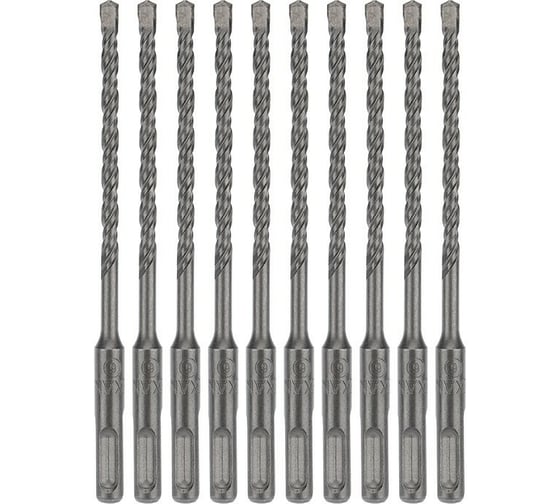 Бур по бетону (10 шт; 6x160x100 мм; 2 грани; SDS-Plus) Kranz KR-91-0011-4