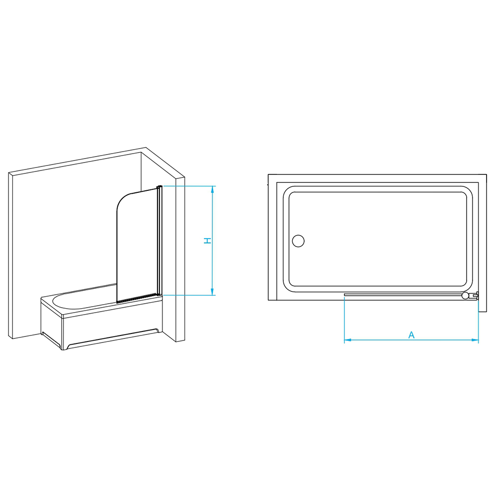 Шторка для ванны RGW Screens SC-009B 70x150 прозрачное, черный 351100907-14