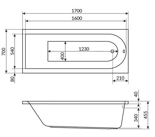 Акриловая ванна Actima Aurum WAAC.AUR17WH 170x70 на каркасе