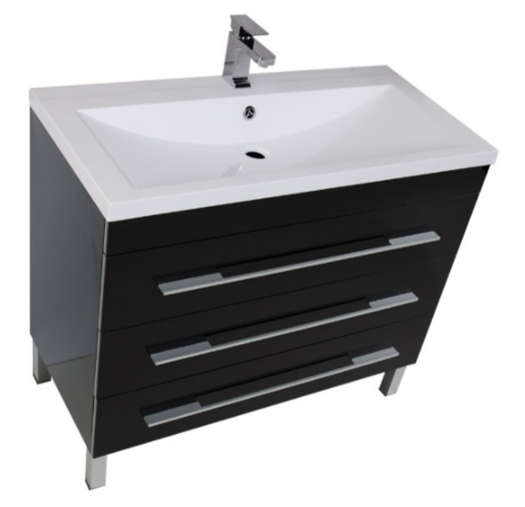 Тумба с раковиной Aquanet Верона 100 см напольная с ящиками