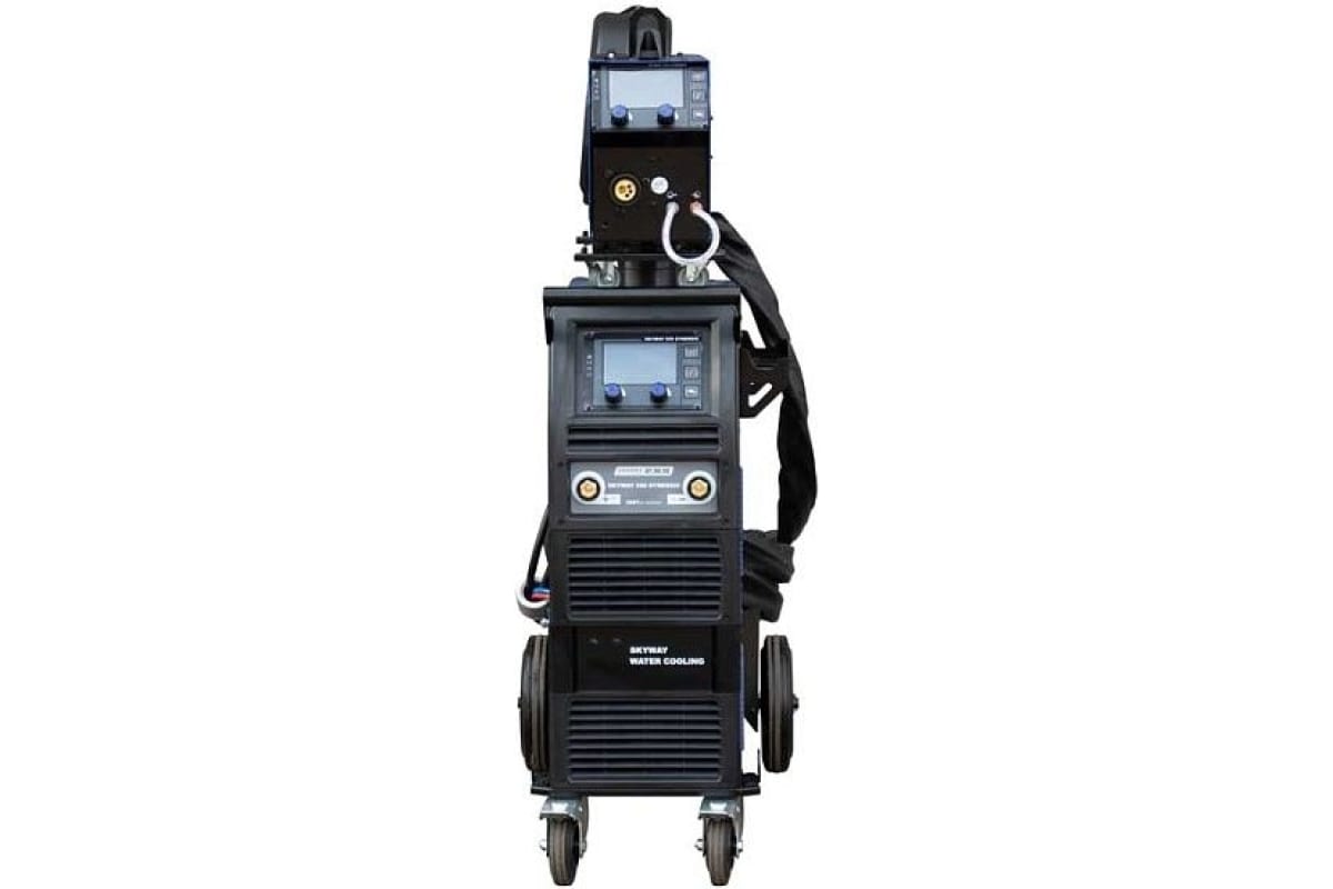 Сварочный полуавтомат Aurora SKYWAY 550 SYNERGIC (2 LCD) + выносной подающий, 10 м, водяное охлаждение 36182