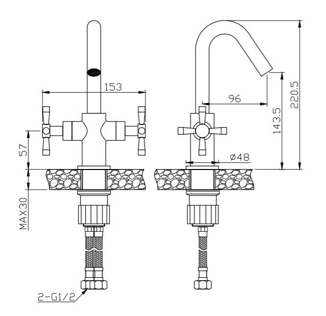 Cмеситель для раковины Orange Mia M34-011Gr графит