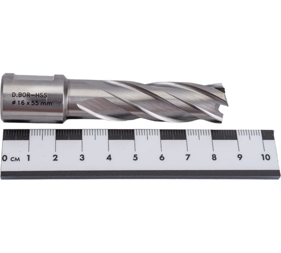 Сверло корончатое HSS по металлу (16х55/88 мм; Weldon 19) D.BOR CD-HSS-055-016-W