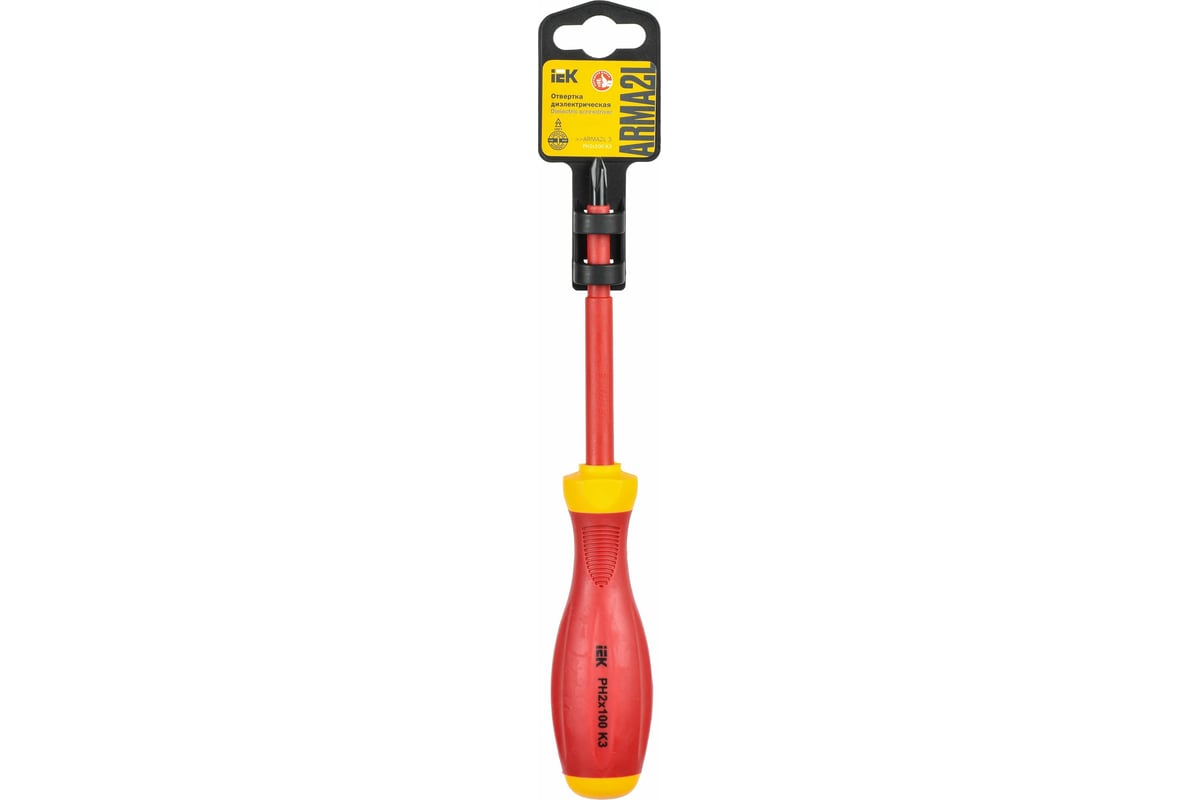 Диэлектрическая отвертка IEK ARMA2L 3 PH2x100 K3 A2L3-SC30-K3-PH-20-100