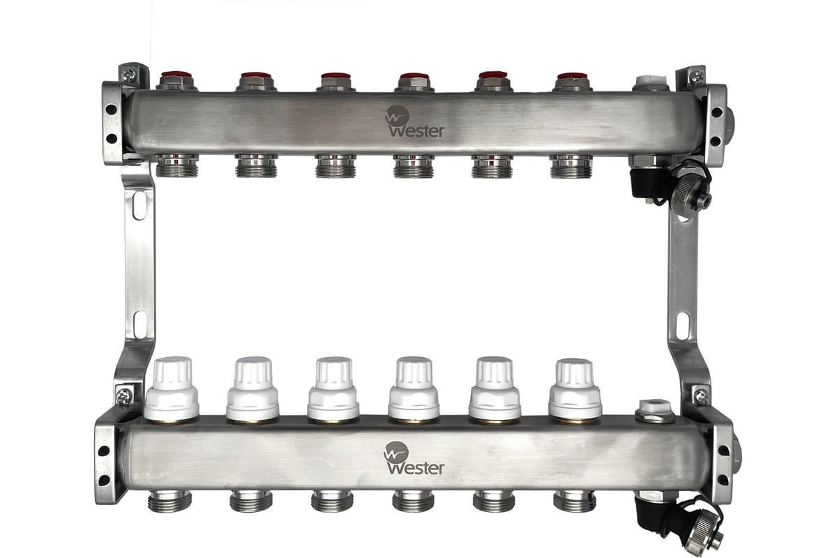 Коллектор нерж. Wester MUVS 1"-3/4 в сборе на 6 выходов 0-32-1608