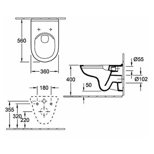 Подвесной унитаз Villeroy&Boch O.Novo DirectFlush 5660HR01 с микролифтом