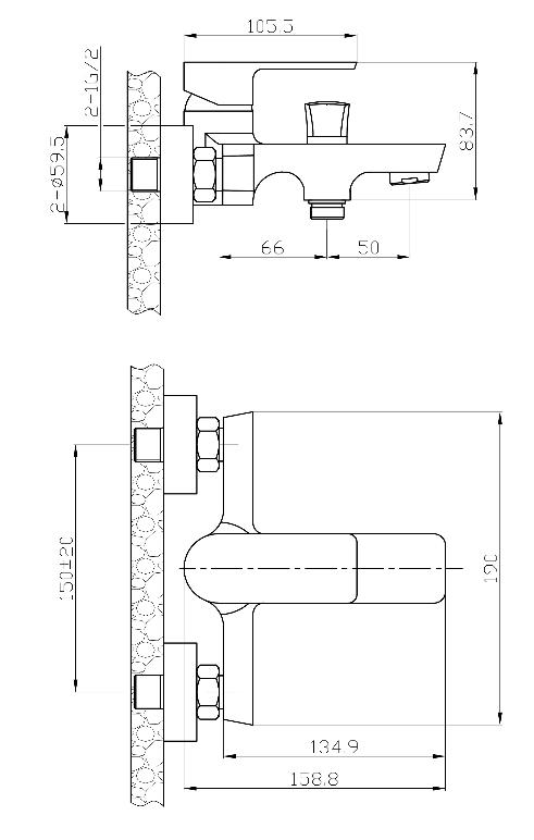 Смеситель для ванны Agger Brilliant A0310000