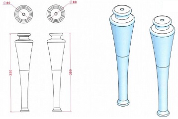 Ножки для тумбы Cezares Tiffany 40388 Blu Petrolio