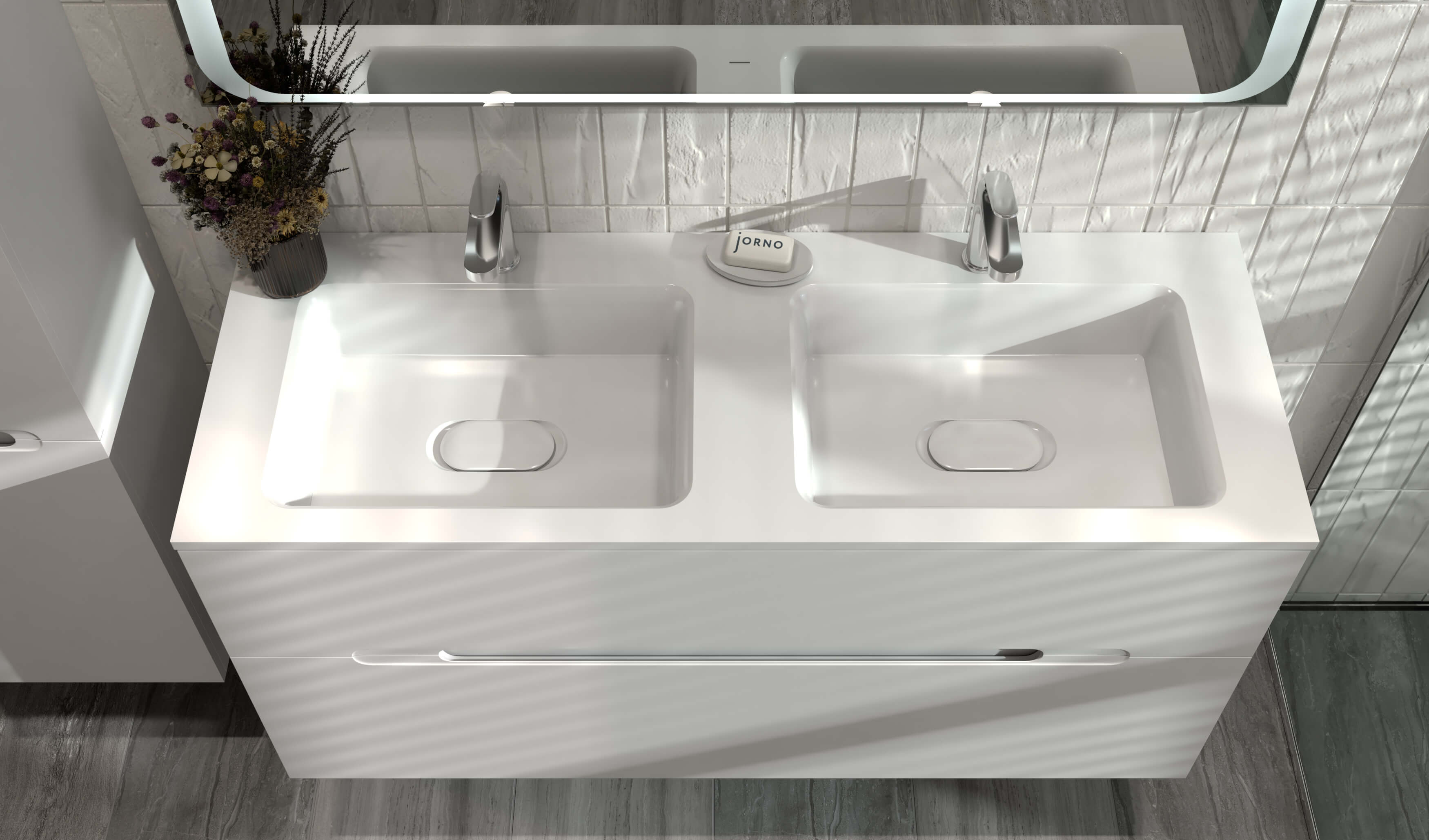 Тумба с раковиной Jorno Modul 120 см, белый