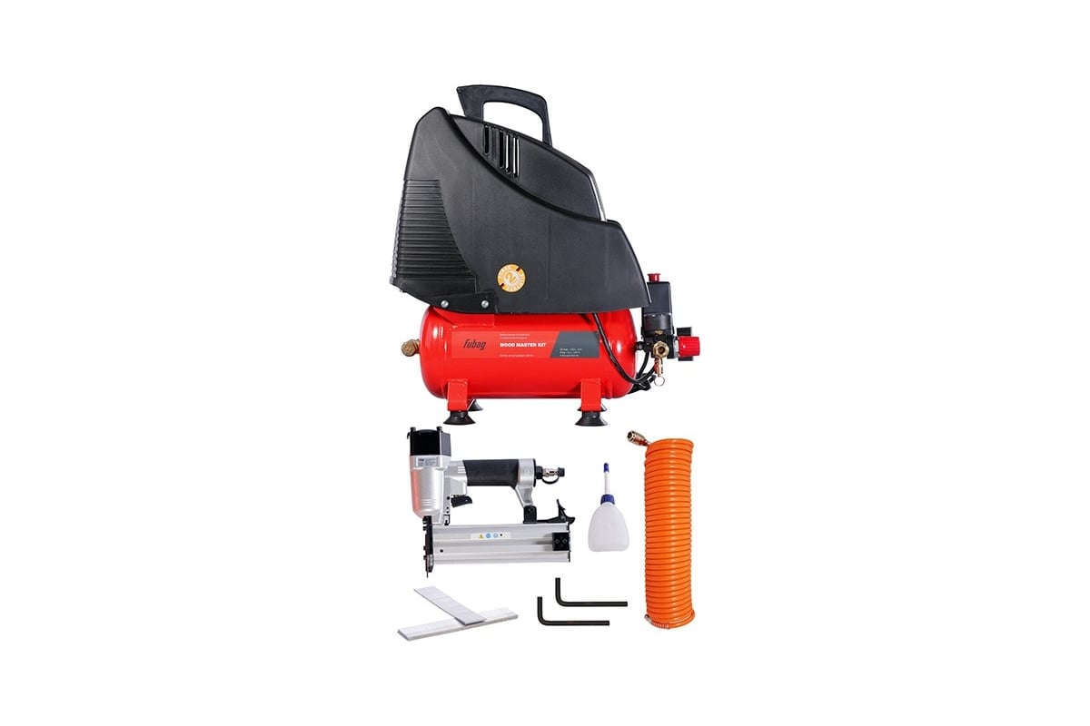 Компрессор WOOD MASTER KIT + 4 (OL 195/6 + 4 предмета) Fubag