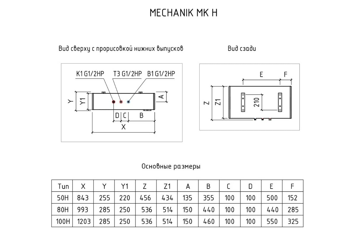 Аккумуляционный электрический водонагреватель Thermex MK 100 H ЭдЭБ01327