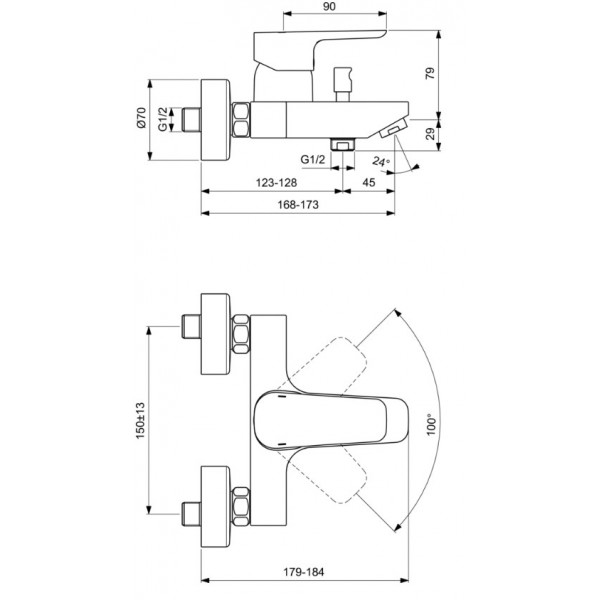 Душевой набор Ideal Standard Ceraplan III BD005AA 3 в 1