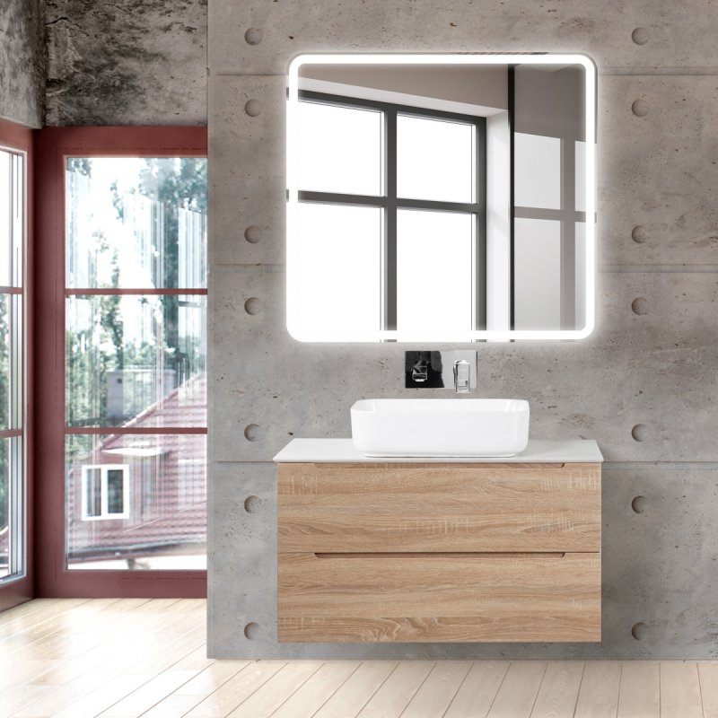 Тумба со столешницей BelBagno Etna 100 см Rovere Bianco