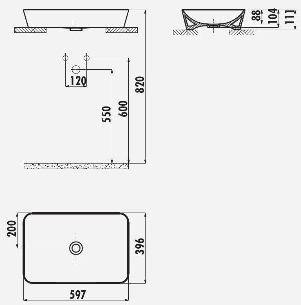 Раковина Creavit Ultra UL060.F0000 60 см капучино матовый