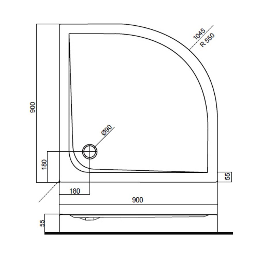 Поддон для душа Am.Pm Inspire 90x90 W7AT-MSR0-090W