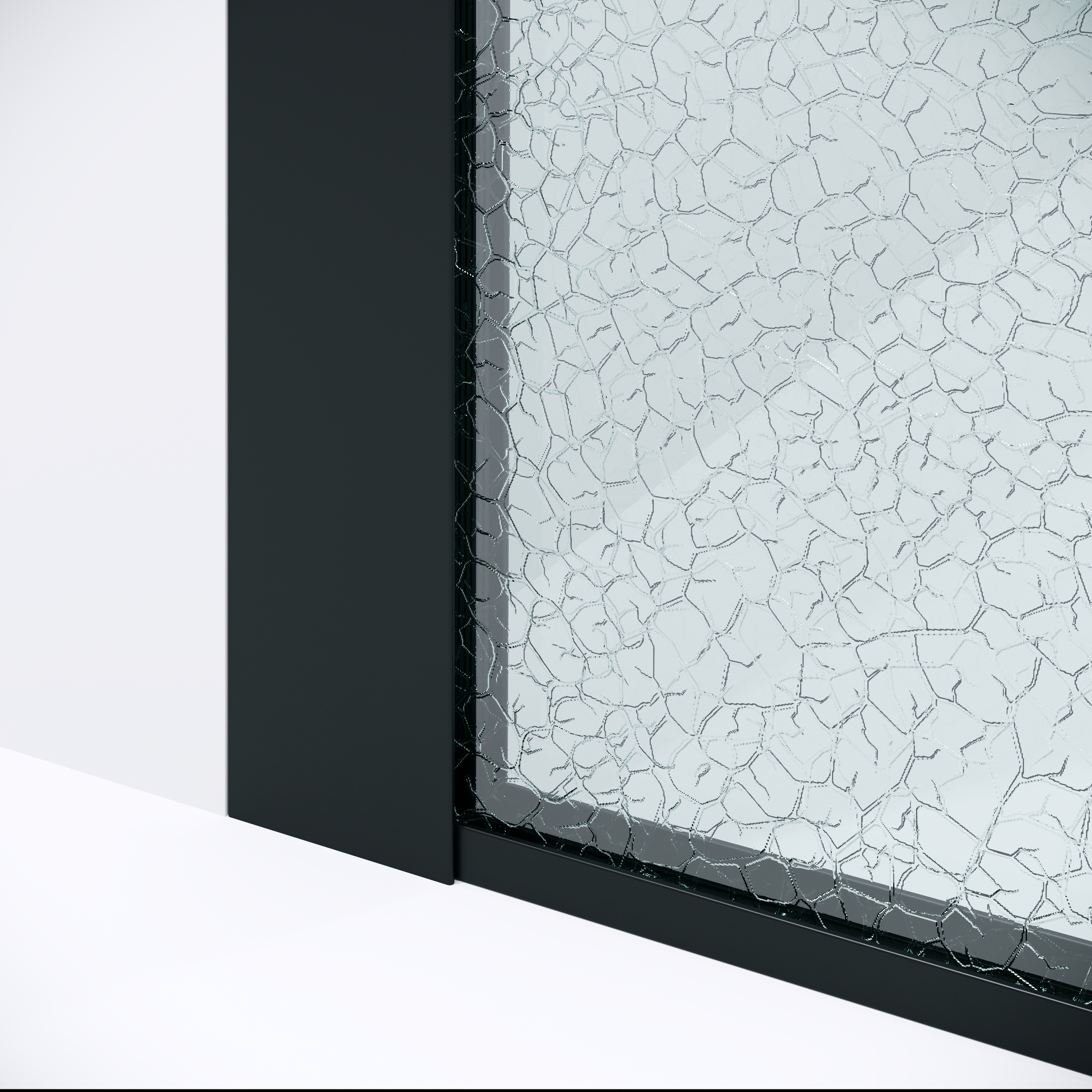 Душевая перегородка Niagara Nova NG-781-90BLACK 90x200 эффект битого стекла, профиль черный матовый