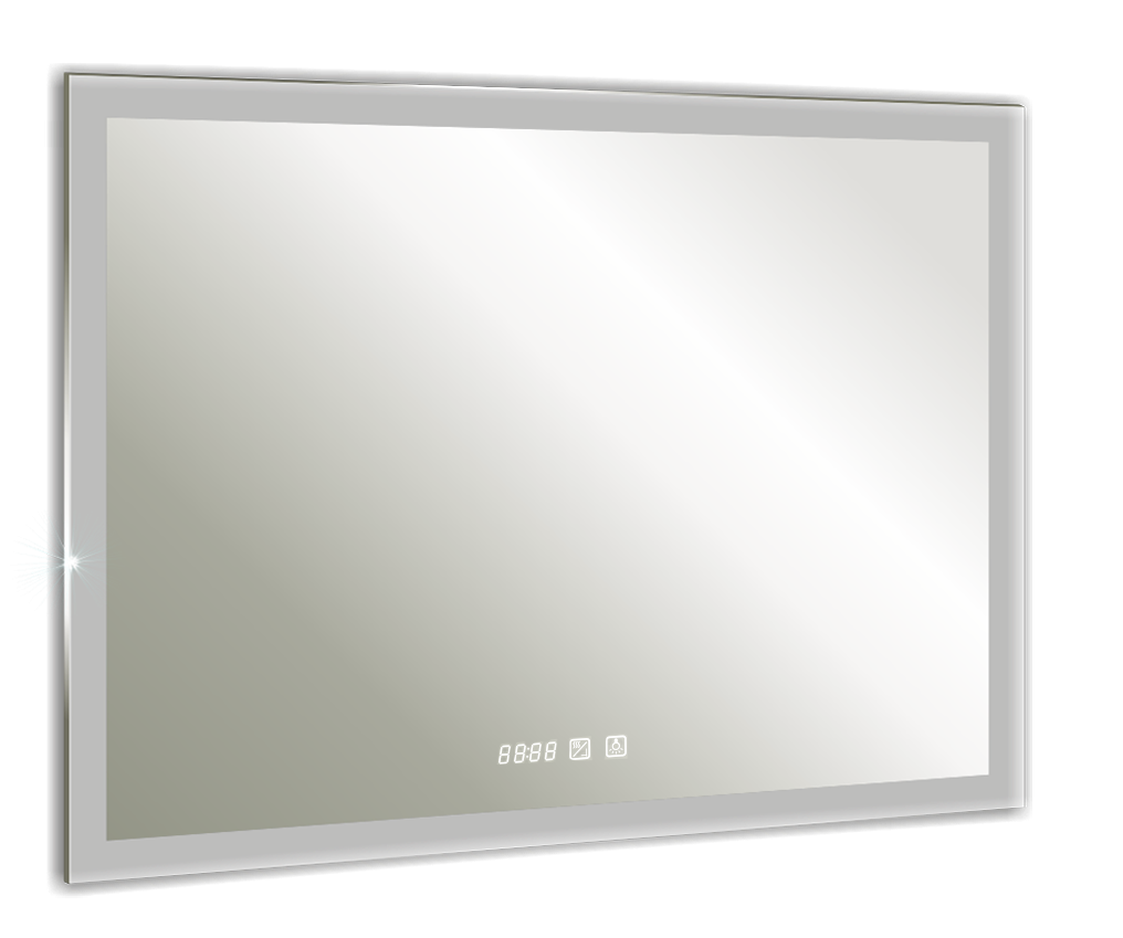 Зеркало Silver Mirrors Гуверт 100x80 см с подсветкой, часами. подогревом