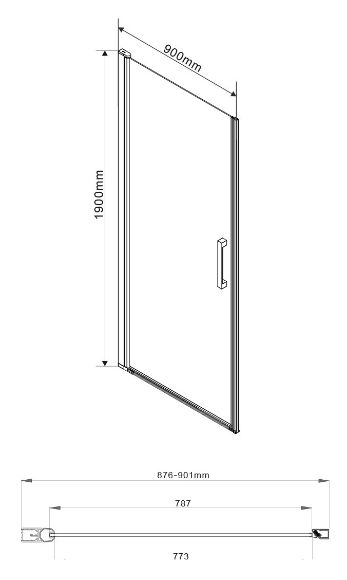 Душевая дверь Vincea Orta VPP-1O 90x190 хром, шиншилла, R