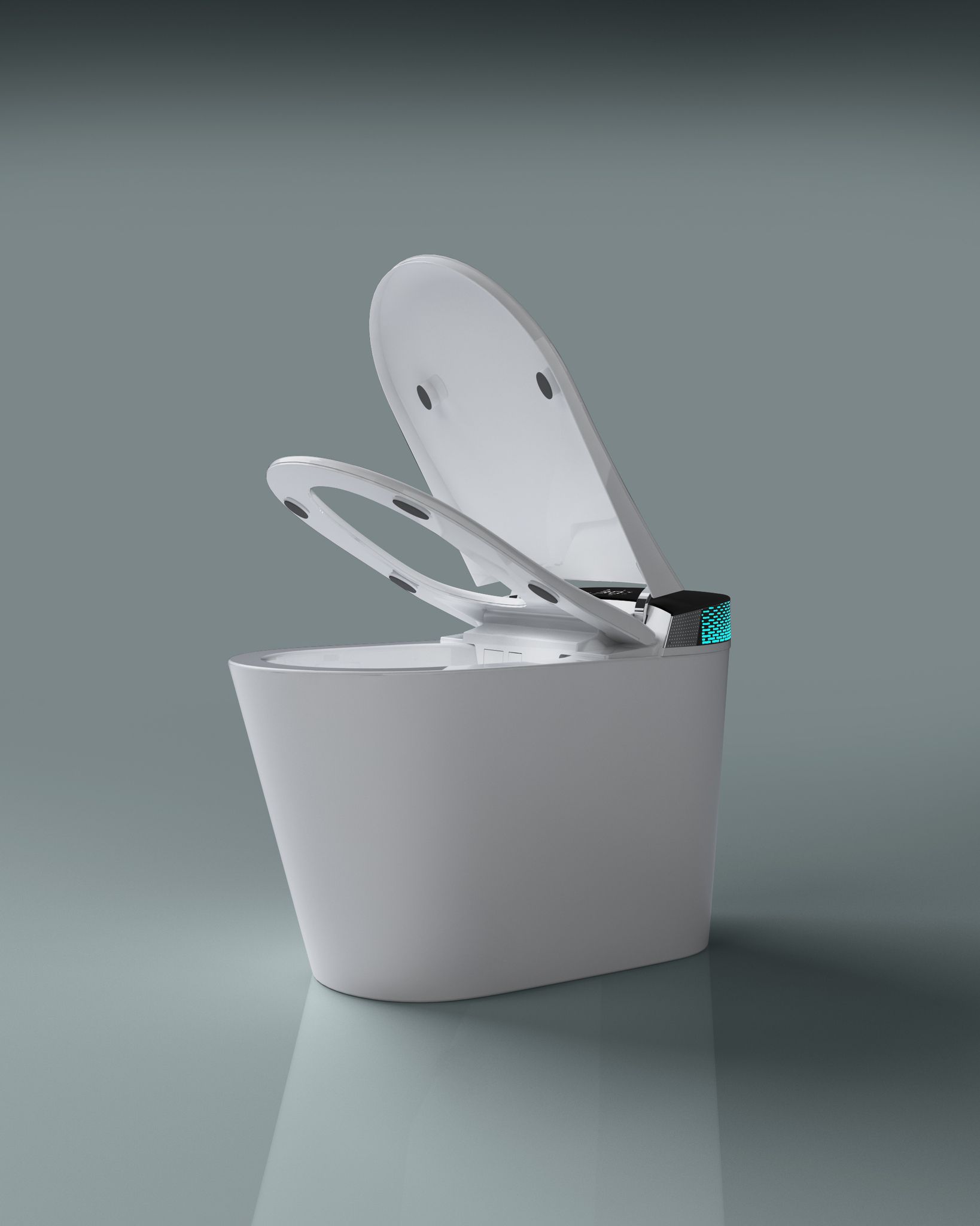 Электронный приставной унитаз Timo TЕ-741B с функцией биде