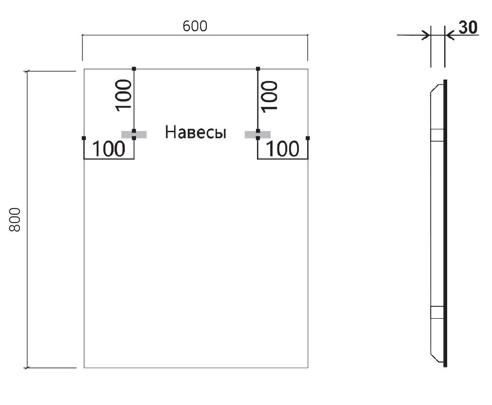 Зеркало Vincea VLM-3VN600B 60x80 см, сенсорный выключатель и диммер, черный