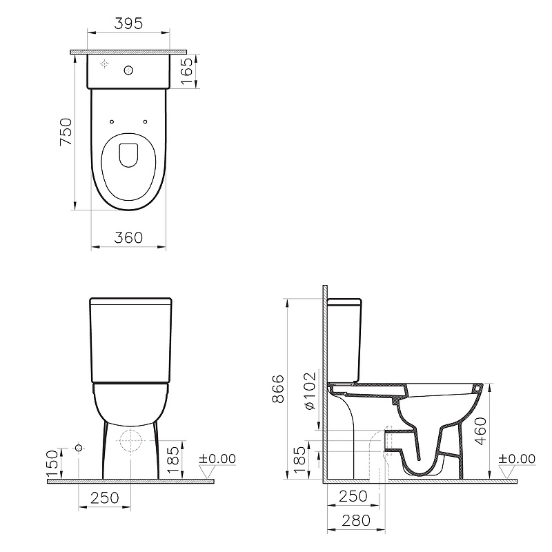 Унитаз VitrA Conforma 9832B003-7204 с крышкой стандарт для людей с ограниченными возможностями