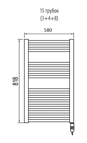 Полотенцесушитель электрический Irsap Ares EIS058H01IR01NNN01 58x81.8 с термостатом, белый