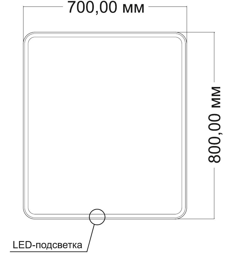 Зеркало Vincea VLM-3VC700 70x80 см, сенсорный выключатель, диммер Зеркало Vincea VLM-3VC700 70x80 см, сенсорный выключатель, диммер