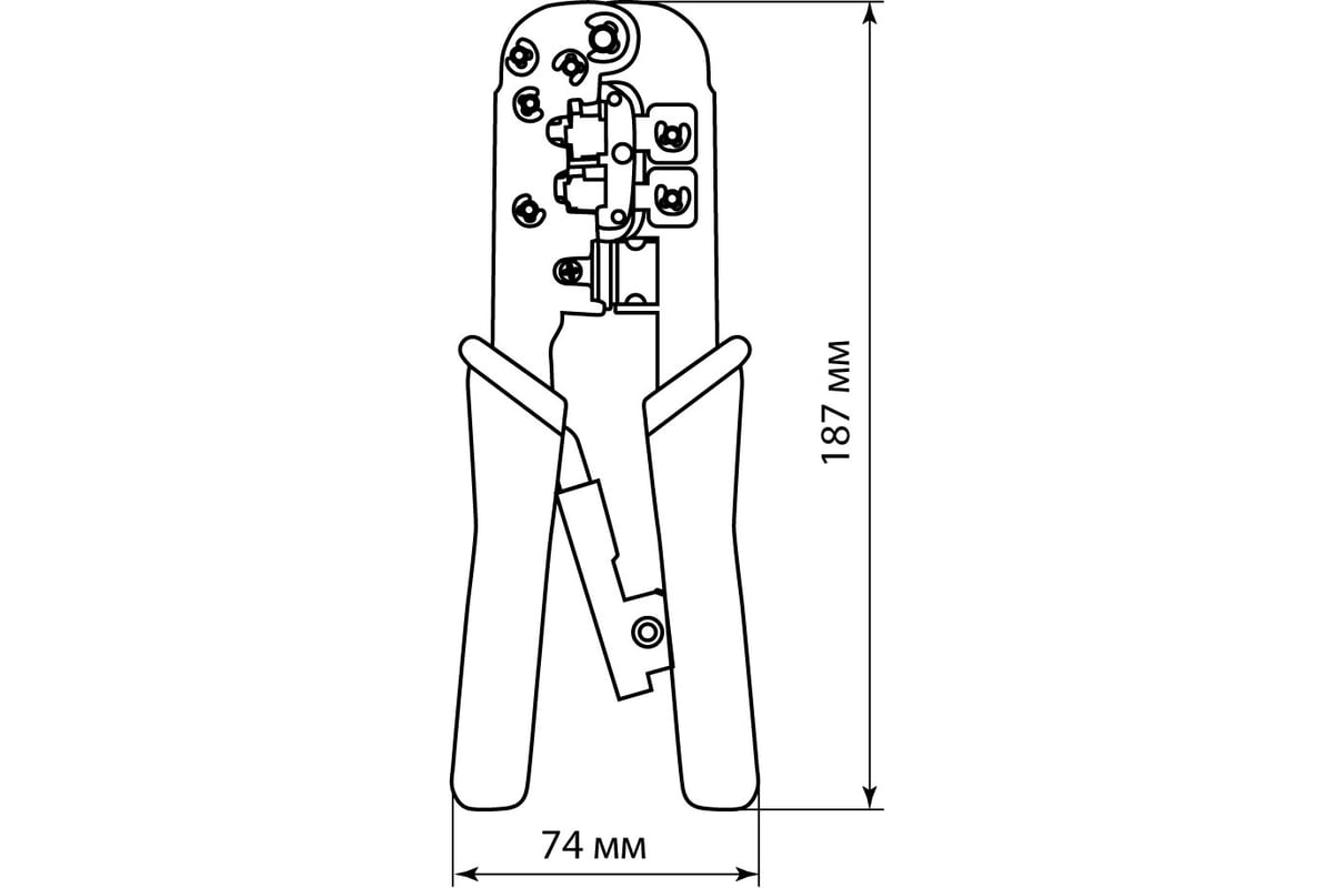 Набор: клещи обжимные TDM ELECTRIC KO-9E RJ-11/45, наконечники RJ-11-10 шт, RJ-45-10 шт, «МастерЭлектрик» SQ1001-0207