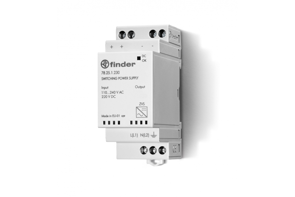 Импульсный источник питания Finder вход 110-240в Ac/220в Dc, выход 24в Dc, 25вт, 1а, 782512302400