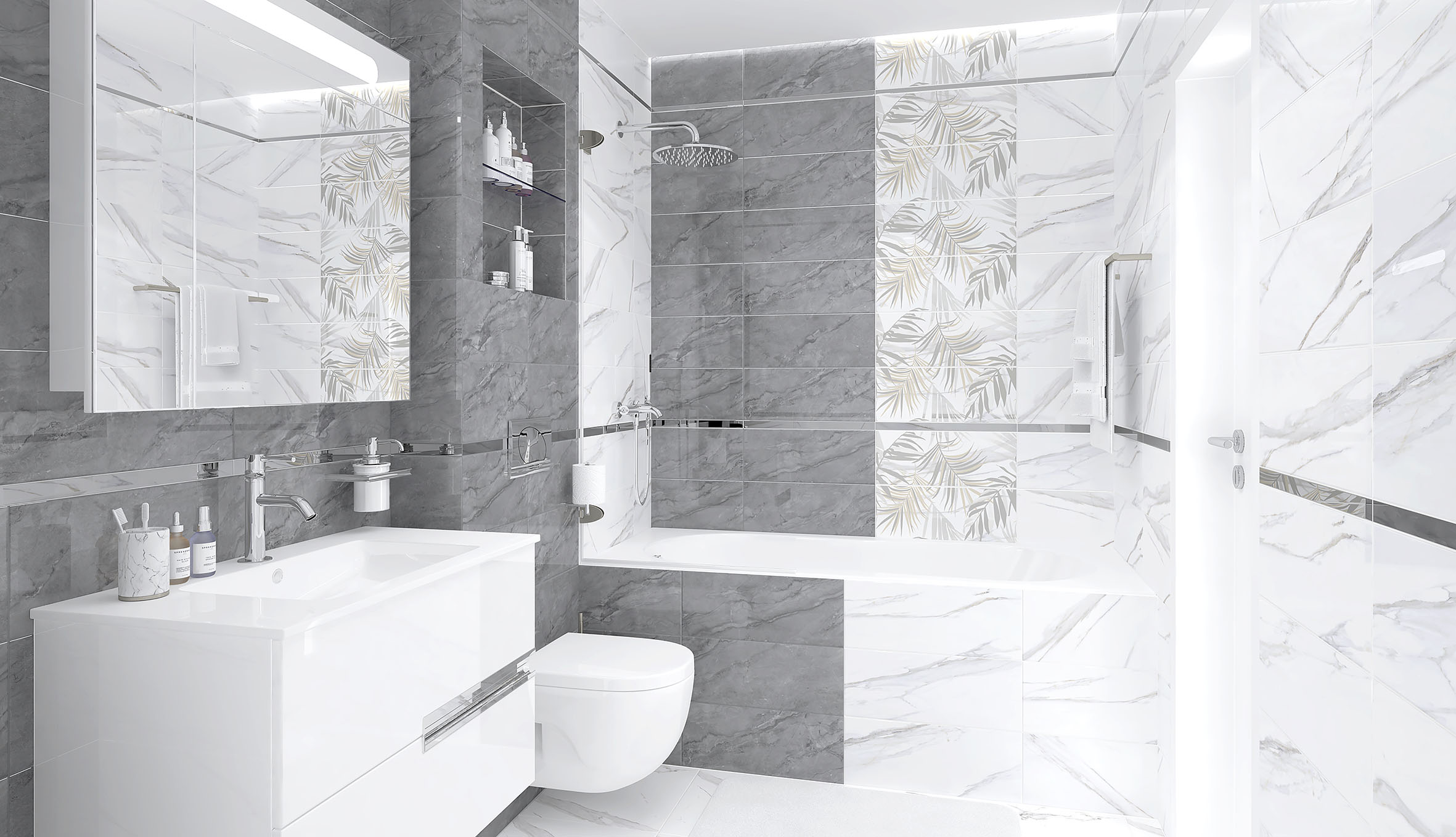 Декор-2 Laparet Aria Botanica белый 20х50 см