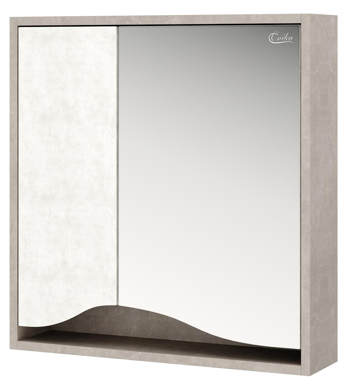 Зеркальный шкаф Onika Брендон 60 см бетон крем/светлый камень, 206084