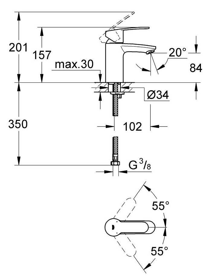 Смеситель для раковины Grohe Eurostyle Cosmopolitan 3246820E