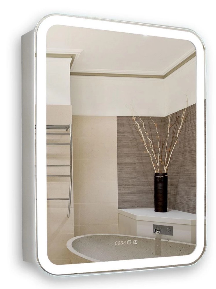 Зеркальный шкаф Silver Mirrors Фиджи LED-00002363 60 см, с подсветкой и часами
