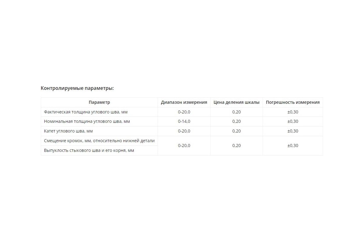 Калибр универсальный для сварных швов WG 9 АЛЬФА-НДТ 00-00001899