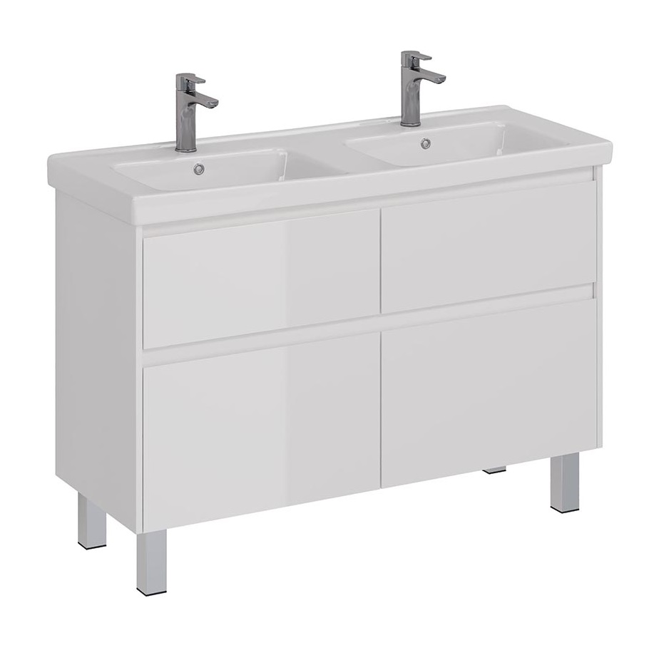Мебель для ванной Lemark Combi 125 см белый глянец
