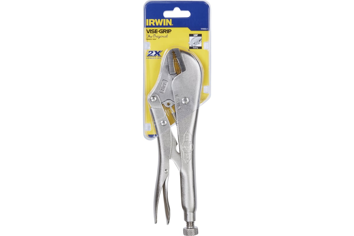 Пассатижи с фиксатором, прямые губки, 250мм Irwin 10R T0102EL4