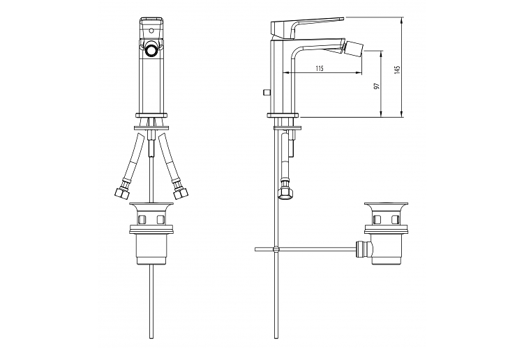 Смеситель для биде M&Z New Geometry NGM00300