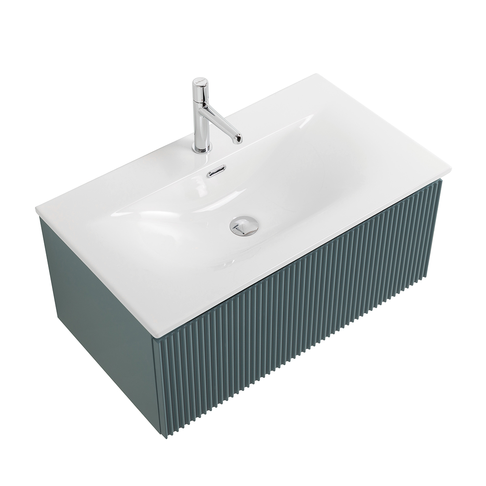 Тумба с раковиной BelBagno Uno 80 см 1 ящик, Голубой матовый