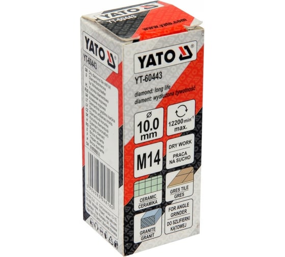 Алмазная коронка 10 мм Yato YT-60443