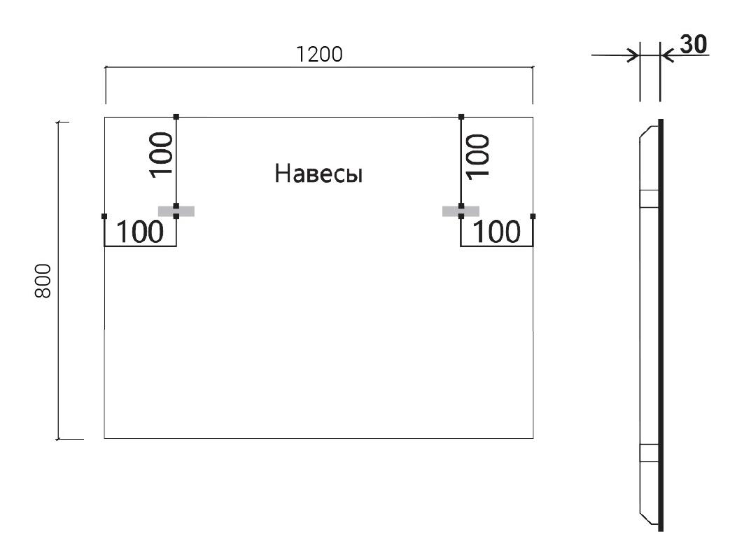 Зеркало Vincea VLM-3VN120 120x80 см, сенсорный выключатель и диммер