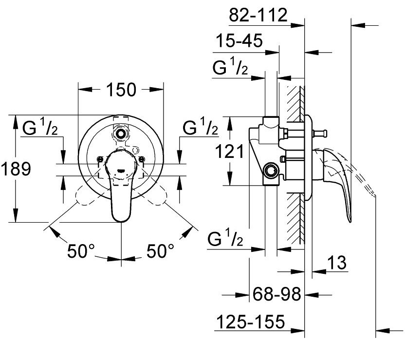 Смеситель для ванны Grohe Euroeco 32747000
