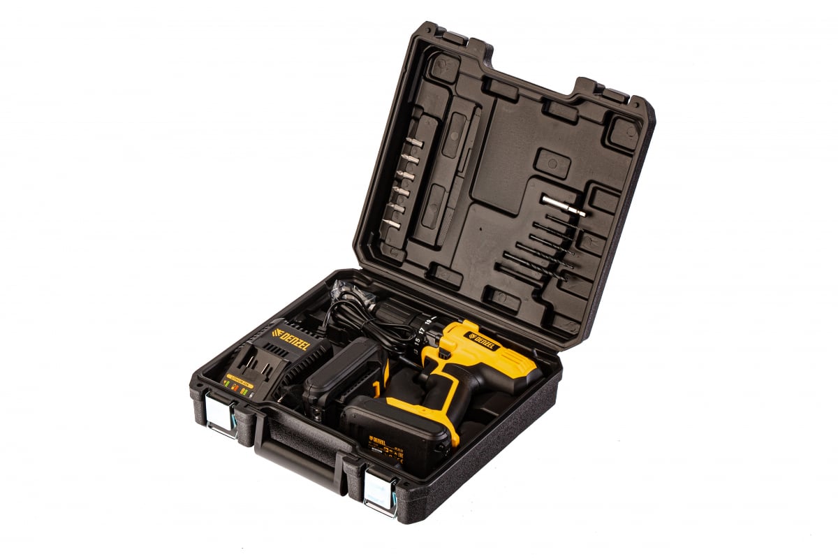 Аккумуляторная дрель-шуруповерт Denzel CDL-IB-18-02 26113, Li-Ion