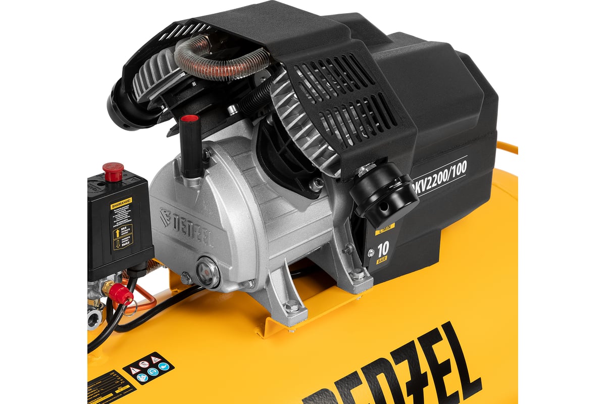 Воздушный компрессор Denzel DKV2200/100,Х-PRO 2.2 кВт, 400 л/мин, 100л 58079