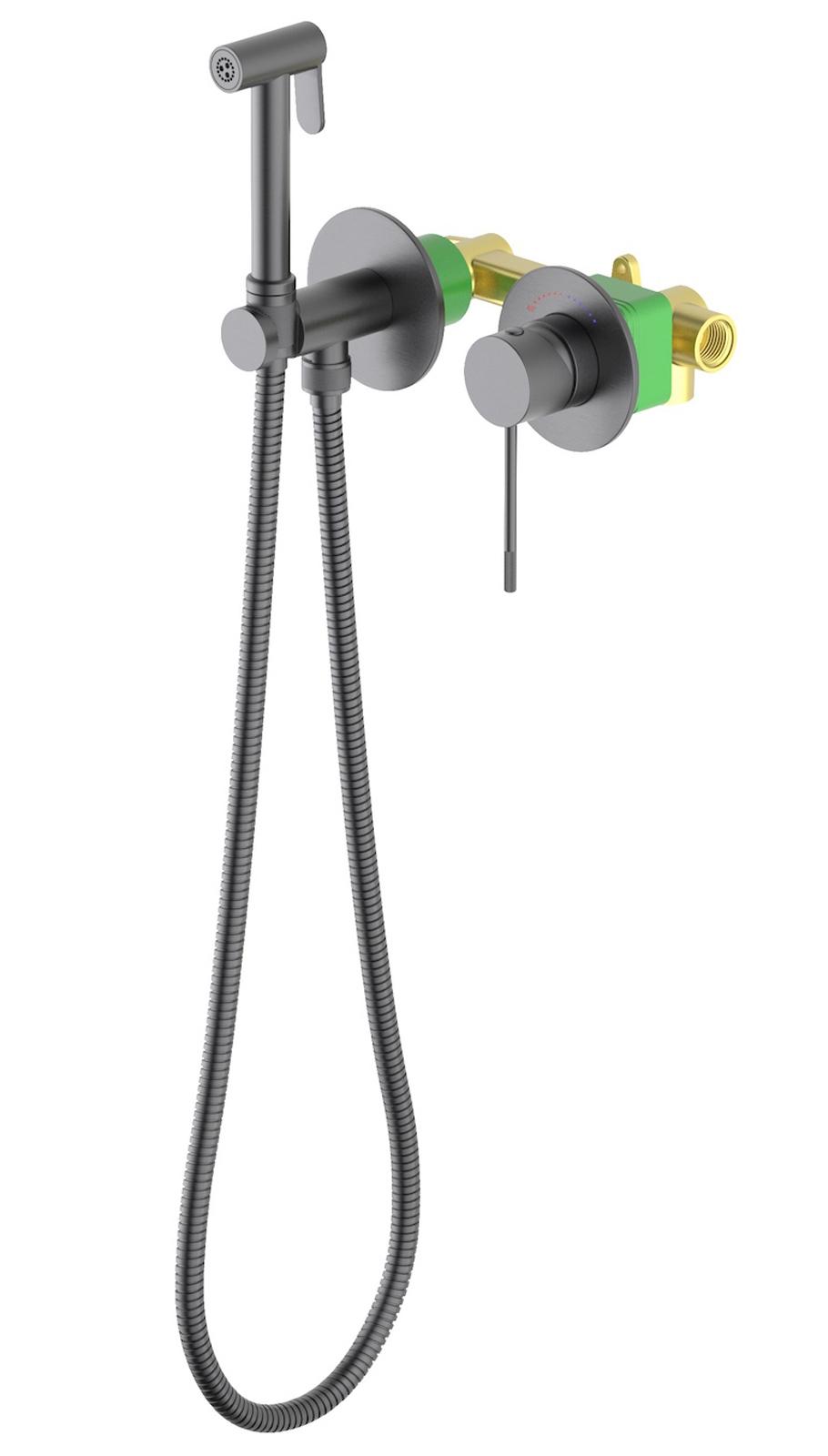 Смеситель Timo Saona 2339/18SM с гигиеническим душем, черное золото