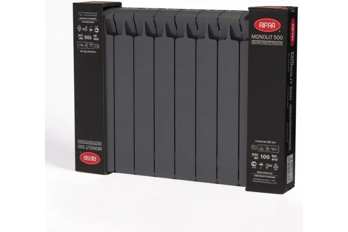 Радиатор Rifar Monolit 500x10 секций НП правый MVR Титан RM50010 MVR 7012