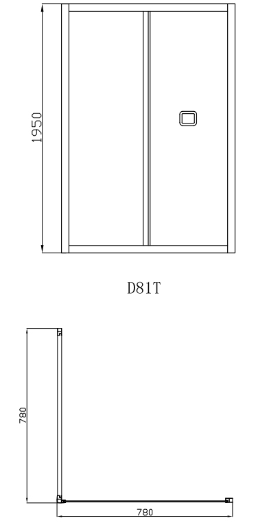 Душевая дверь Cerutti Bella D81T 80x195 прозрачная, хром