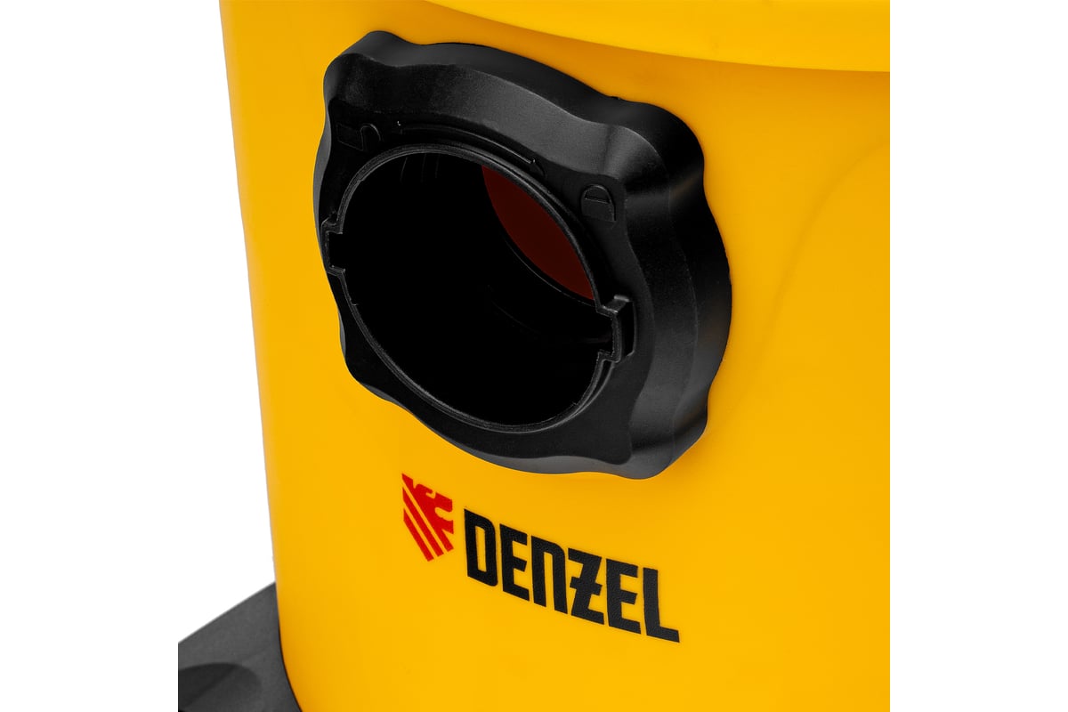 Строительный пылесос Denzel RVC20, 1400 Вт, бак 20 л, шланг 3 м, розетка с автосинхр. 28202